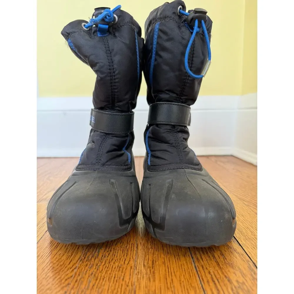 Sorel Boys' Blue and Black Winter Boots Size 5 Big Kid